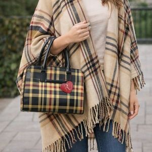 Elegant Black Striped Women's Bag